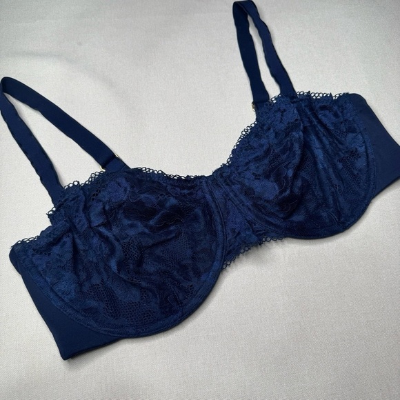 Soma Embraceable Lace Balconette Bra Navy Blue 38DD - Picture 4 of 9